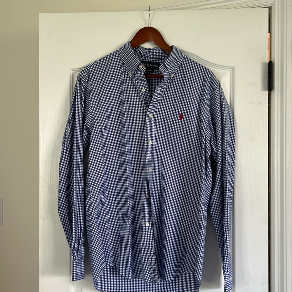 Ralph Lauren custom fit men’s long sleeve button down shirt.